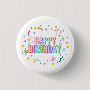 Gefeliciteerd met je verjaardag ronde button 3,2 cm