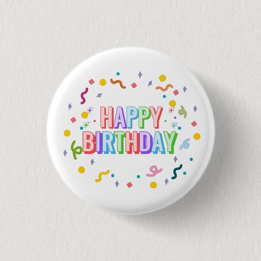 Gefeliciteerd met je verjaardag ronde button 3,2 cm (Voorkant)