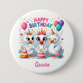 GEFELICITEERD MET JE VERJAARDAG RONDE BUTTON 7,6 CM (Voorkant)