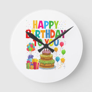 Gefeliciteerd met je verjaardag ronde klok