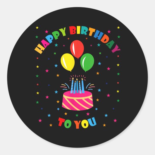 Gefeliciteerd met je verjaardag ronde sticker (Voorkant)