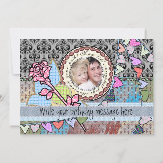 Gefeliciteerd met je verjaardag roos en je hart sj kaart (Voorkant)