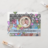 Gefeliciteerd met je verjaardag roos en je hart sj kaart (Voorkant / Achterkant in situ)