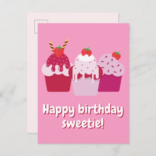 Gefeliciteerd met je verjaardag schatje  Mooie aar Briefkaart (Voorkant / Achterkant)