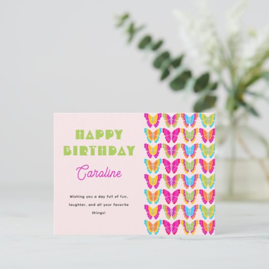 Gefeliciteerd met je verjaardag Schattig Kleurrijk Briefkaart (Staand voorkant)