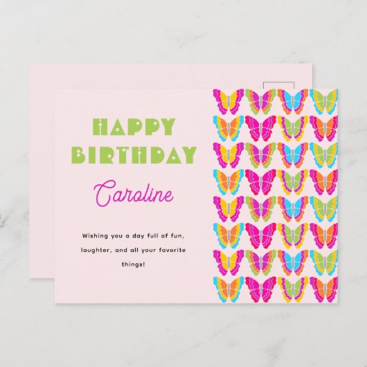 Gefeliciteerd met je verjaardag Schattig Kleurrijk Briefkaart (Voorkant / Achterkant)