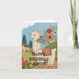 Gefeliciteerd met je verjaardag schattige alpaca b bedankkaart