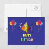 Gefeliciteerd met je verjaardag, schattige en kleu briefkaart (Voorkant / Achterkant)