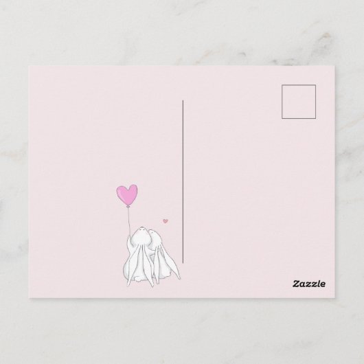 Gefeliciteerd met je verjaardag! Schattige Konijne Briefkaart (Achterkant)