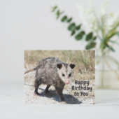 Gefeliciteerd met je verjaardag Schattige Opossum  Briefkaart (Staand voorkant)