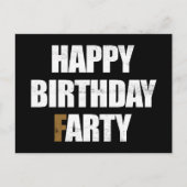 Gefeliciteerd met je verjaardag scheet, ongepaste  briefkaart (Voorkant)