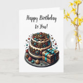 Gefeliciteerd met je verjaardag | steampunktaart kaart (Gele Bloem)