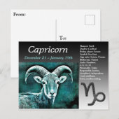 Gefeliciteerd met je verjaardag Steenbok Horoscoop Briefkaart (Voorkant / Achterkant)