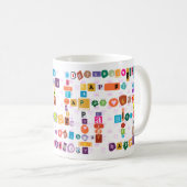 Gefeliciteerd met je verjaardag (tekstkunst) koffiemok (Voorkant rechts)