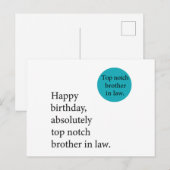 Gefeliciteerd met je verjaardag top broer geweldig briefkaart (Voorkant / Achterkant)