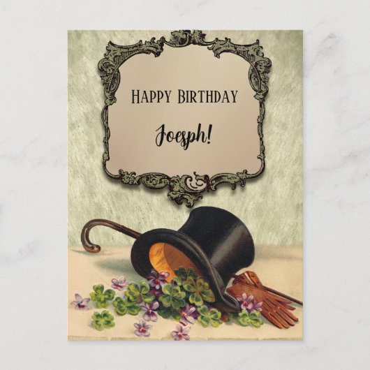 Gefeliciteerd met je verjaardag Tophoed Handschoen Briefkaart (Voorkant)