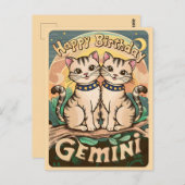 Gefeliciteerd met je verjaardag Tweelingen Sterren Briefkaart (Voorkant / Achterkant)