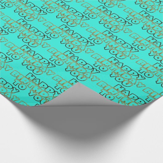 Gefeliciteerd met je verjaardag Typografie Gold Tu Cadeaupapier (Hoek)