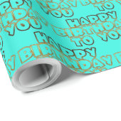 Gefeliciteerd met je verjaardag Typografie Gold Tu Cadeaupapier (Rol Hoek)