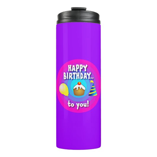 Gefeliciteerd met je verjaardag - Typografie Thermosbeker (Voorkant)