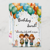 Gefeliciteerd met je verjaardag, uitnodiging (Voorkant / Achterkant)