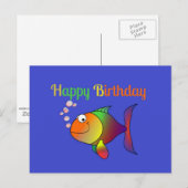 Gefeliciteerd met je verjaardag van Bubbles de Vis Briefkaart (Voorkant / Achterkant)