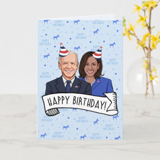 Gefeliciteerd met je verjaardag van Joe en Kamala Kaart (Gele Bloem)