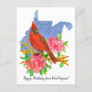Gefeliciteerd met je verjaardag van West Virginia  Briefkaart
