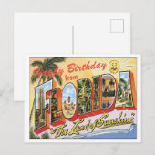 Gefeliciteerd met je verjaardag vanuit Florida vin Briefkaart (Voorkant / Achterkant)
