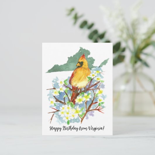 Gefeliciteerd met je verjaardag vanuit Virginia Ka Briefkaart (Staand voorkant)