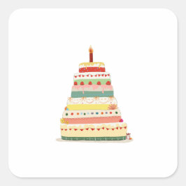 Gefeliciteerd met je verjaardag vierkante sticker