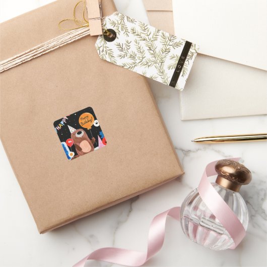 Gefeliciteerd met je verjaardag vierkante sticker (Geschenken)