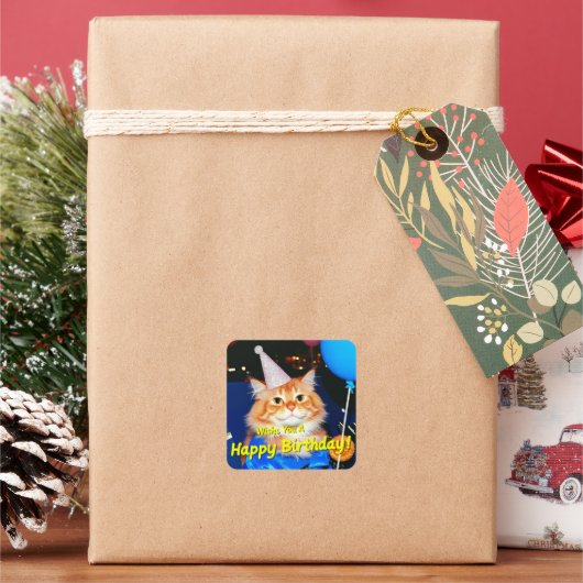 Gefeliciteerd met je verjaardag vierkante sticker (Feestdagen)