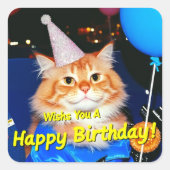 Gefeliciteerd met je verjaardag vierkante sticker (Voorkant)