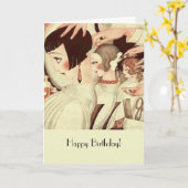 Gefeliciteerd met je verjaardag voor een Hair Styl Kaart (Gele Bloem)