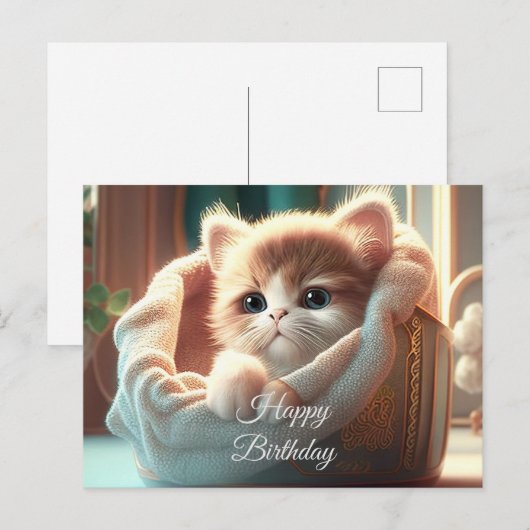 Gefeliciteerd met je verjaardag voor kattenliefheb briefkaart (Voorkant / Achterkant)