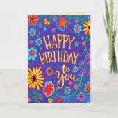 Gefeliciteerd met je verjaardag Vrolijke Fun Flora Kaart (Voorkant)