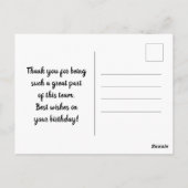 Gefeliciteerd met je verjaardag, waarde collega briefkaart (Achterkant)