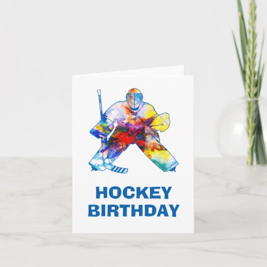 Gefeliciteerd met je verjaardag Waterverf Hockeydo Kaart (Voorkant)