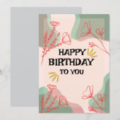 Gefeliciteerd met je verjaardag -  Wenskaart Kaart (Voorkant / Achterkant)