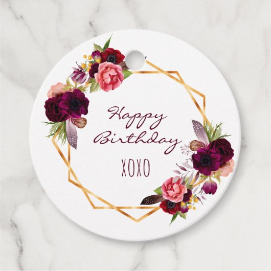 Gefeliciteerd met je verjaardag witte blogodde geo bedankjes labels (Voorkant)