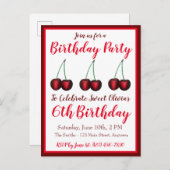 Gefeliciteerd met je verjaardag Zoete Bing Kersen Uitnodiging Briefkaart (Voorkant / Achterkant)