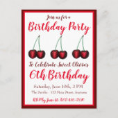 Gefeliciteerd met je verjaardag Zoete Bing Kersen  Uitnodiging Briefkaart (Voorkant)