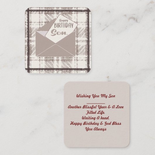 Gefeliciteerd met je verjaardag zoon notitiekaartje (Voorkant / Achterkant)