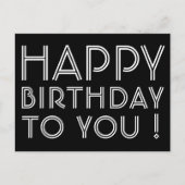 "Gefeliciteerd met je verjaardag!" Zwart & Wit Briefkaart (Voorkant)