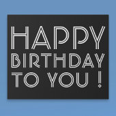 "Gefeliciteerd met je verjaardag!" Zwart & Wit Cadeaupapier