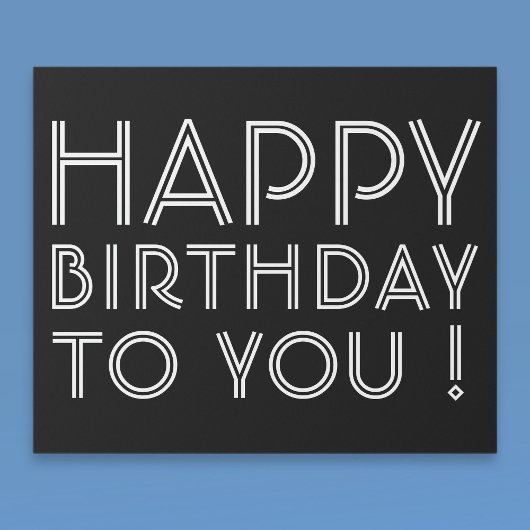 "Gefeliciteerd met je verjaardag!" Zwart & Wit Cadeaupapier