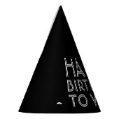 "Gefeliciteerd met je verjaardag!" | Zwart-wit Feesthoedjes (Links)