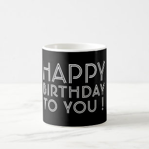 "Gefeliciteerd met je verjaardag!" Zwart-Wit Koffiemok