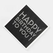 "Gefeliciteerd met je verjaardag!" Zwart-Wit Servet (Hoek)